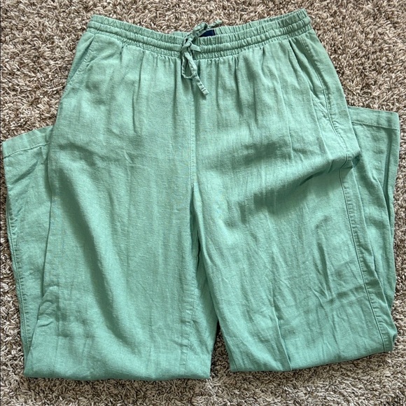 GAP Sage Green Linen Trousers Size M - Picture 1 of 9